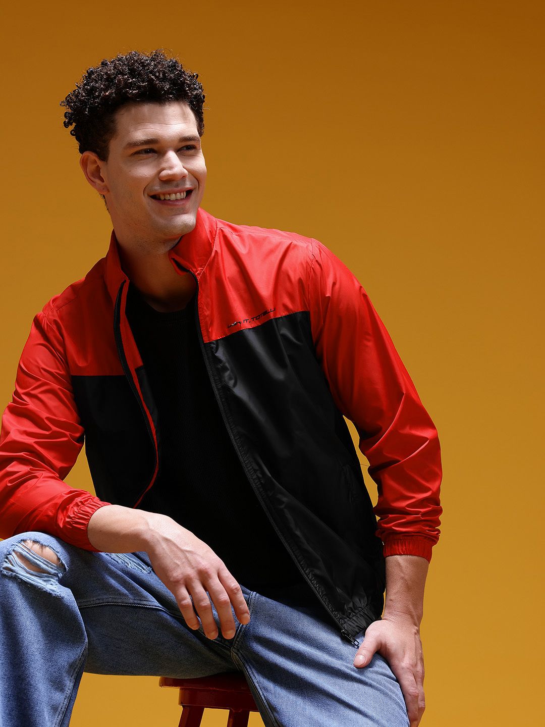 HERE&NOW Mock Collar Colourblocked Windcheater-picture-14