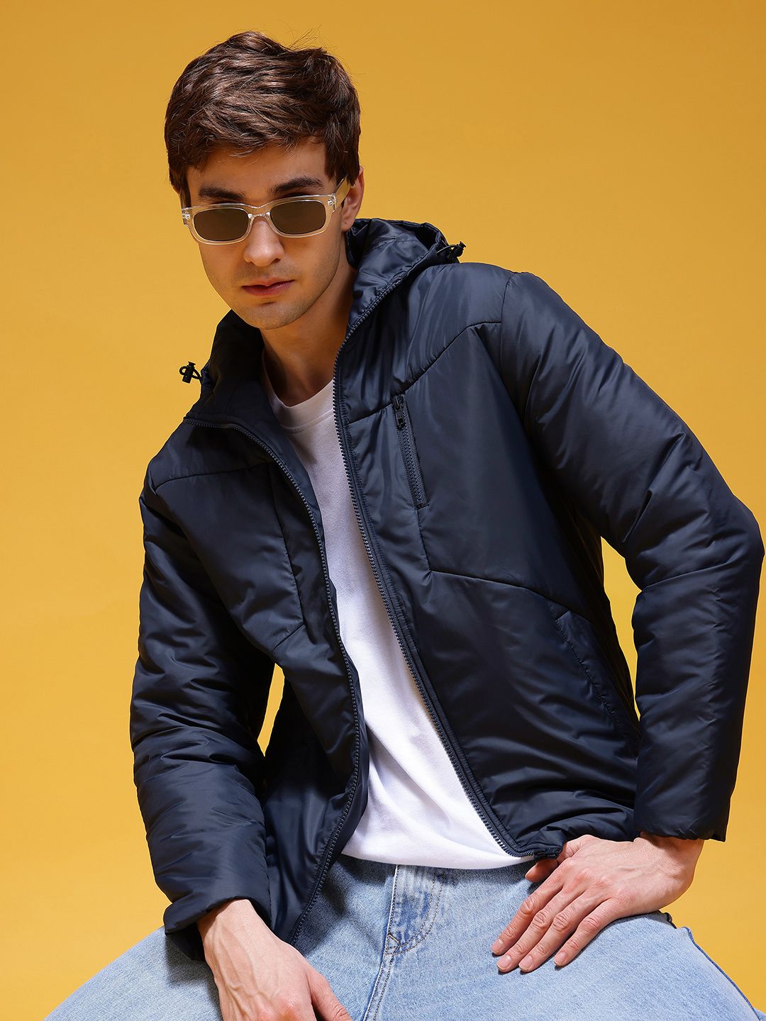 HERE&NOW Hooded Windcheater Jacket with Zip Detail-picture-17