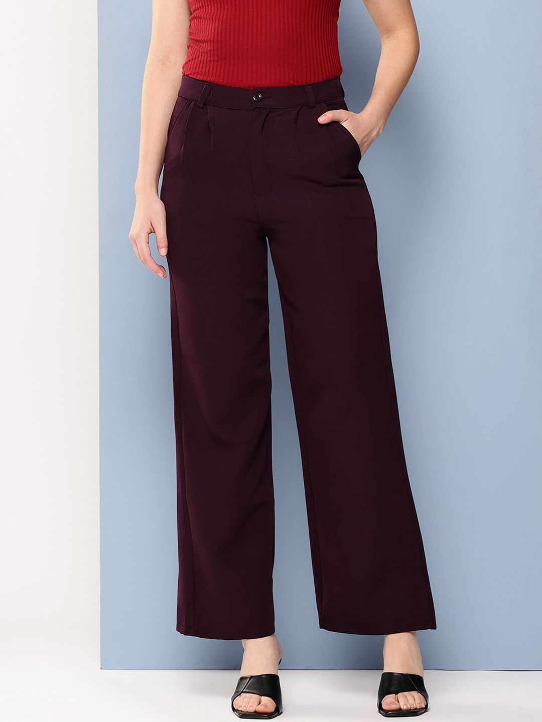 Aarika Women Relaxed Fit Pleated Trousers-picture-41