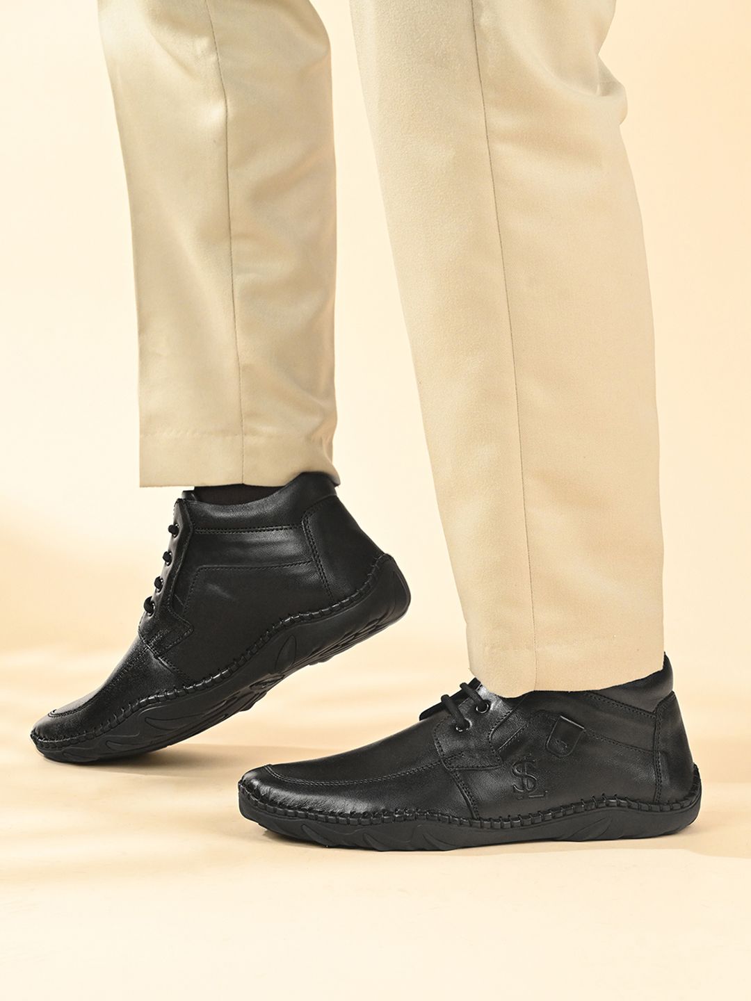 LOUIS STITCH Men Genuine Leather Ultra Lightweight Mid-Ankle Derby Shoes-picture-28