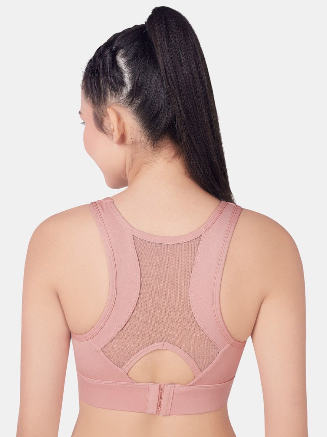 PLUMBURY Women Full Coverage All Day Comfort Removable Padding Rapid-Dry Sports Bra