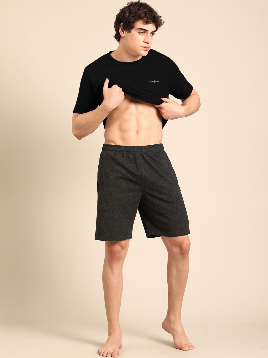Pepe Jeans Men Round Neck Shorts Sleeves T-shirt & Shorts Night suit-picture-22