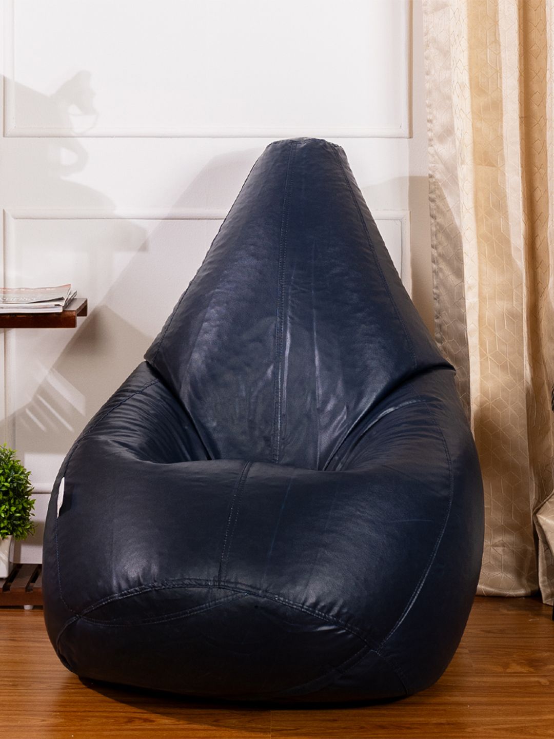 THREADVIBE LIVING Navy Blue Teardrop Bean Bag With Bean-picture-29