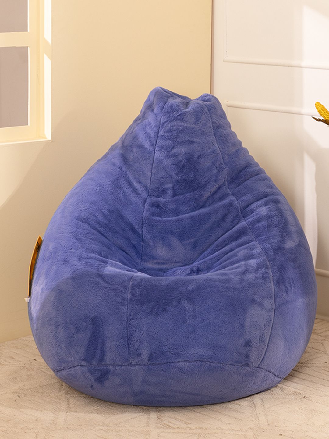 THREADVIBE LIVING Blue Teardrop Bean Bag With Bean