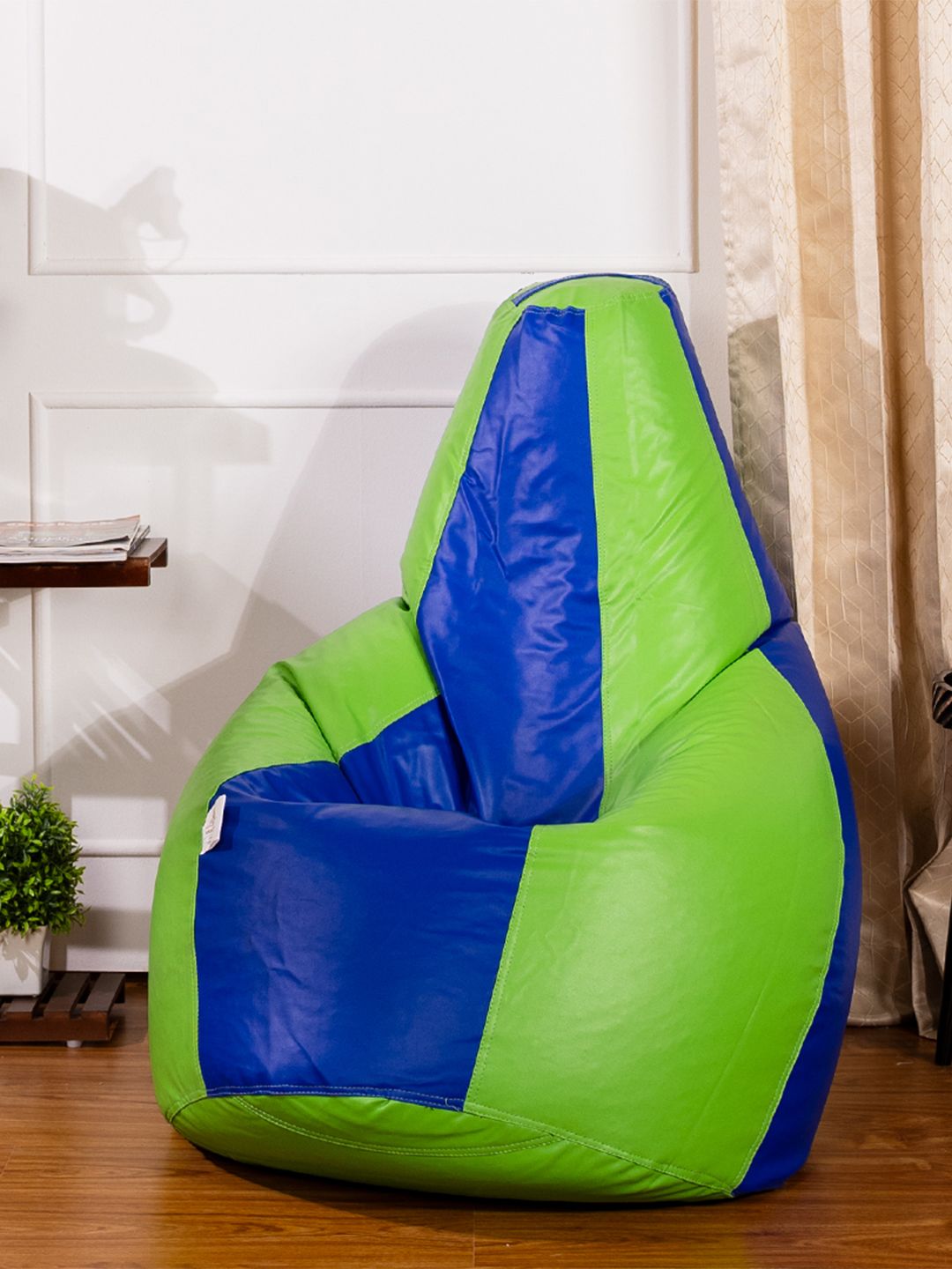THREADVIBE LIVING Green & Blue Double Shaded Teardrop Bean Bag With Bean