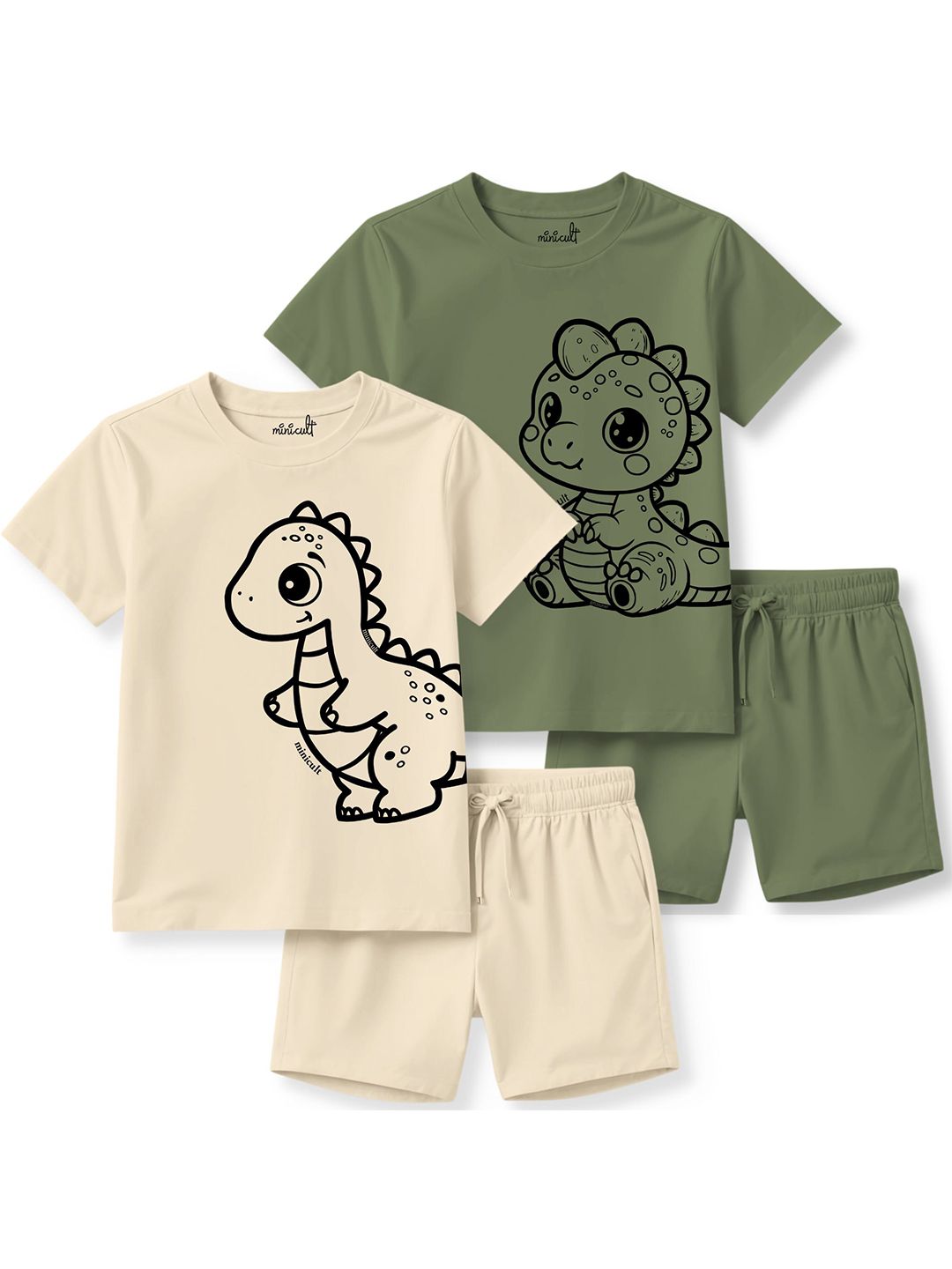 x2o Selection Of 2 Kids Printed Pure Cotton Sleeveless T-shirt With Shorts-picture-57