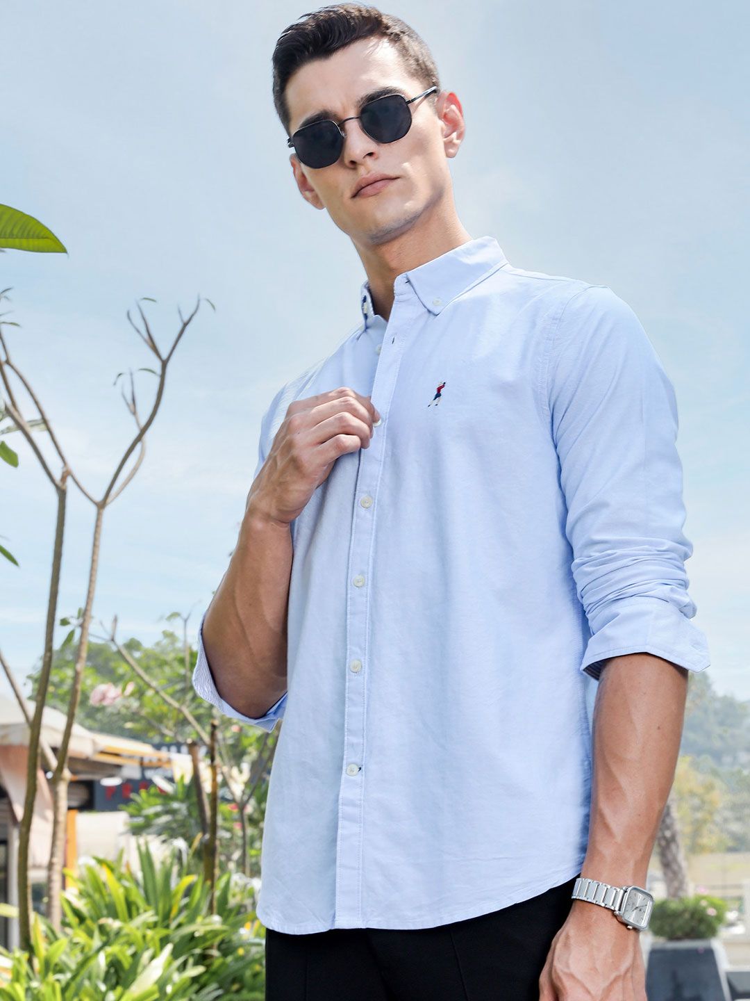 Thomas Scott Men Premium Slim Fit Opaque Casual Shirt