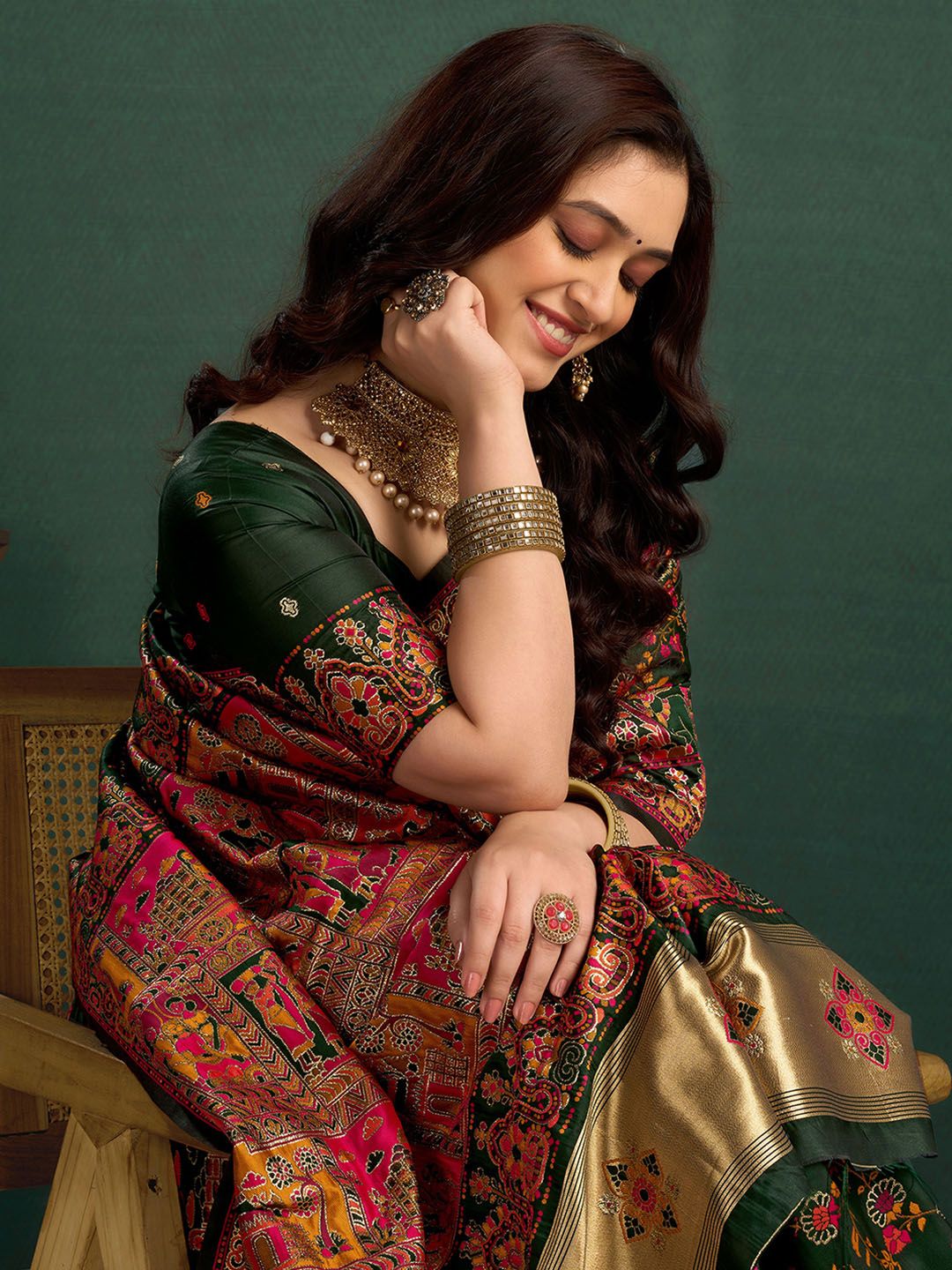 Sangria Woven Design Printed Saree With Blouse-image-45