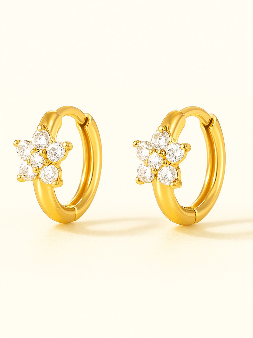 ZAISHA 18KT Gold-Plated Stainless Steel Stone Studded Floral Studs-picture-32