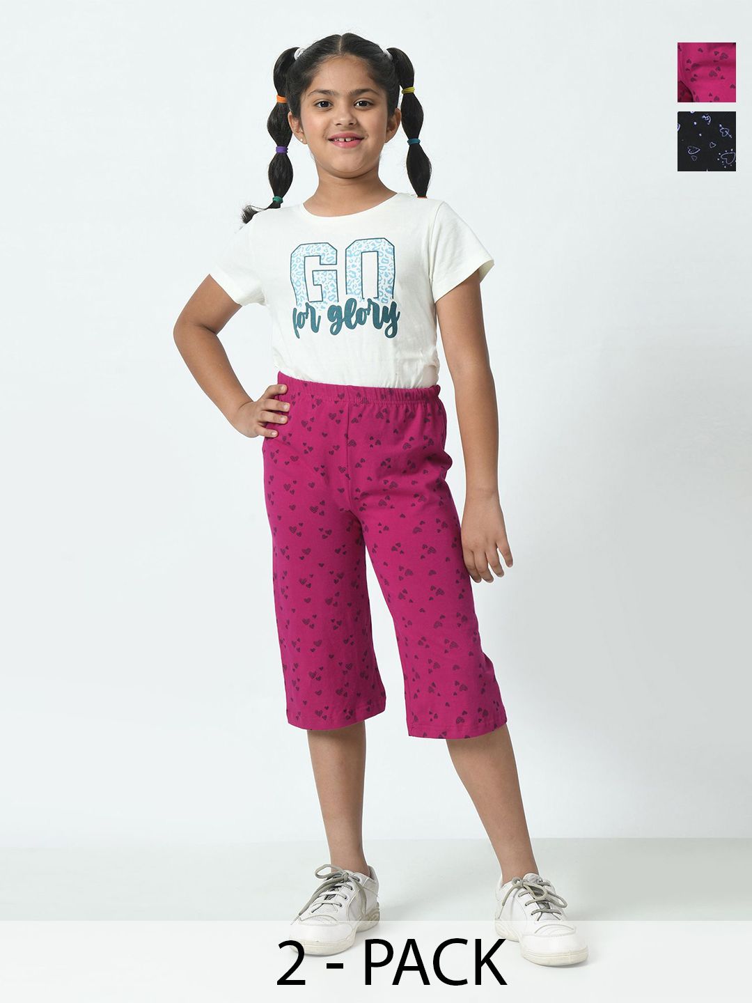 BAESD Pack Of 2 Girls Printed Capris-picture-10