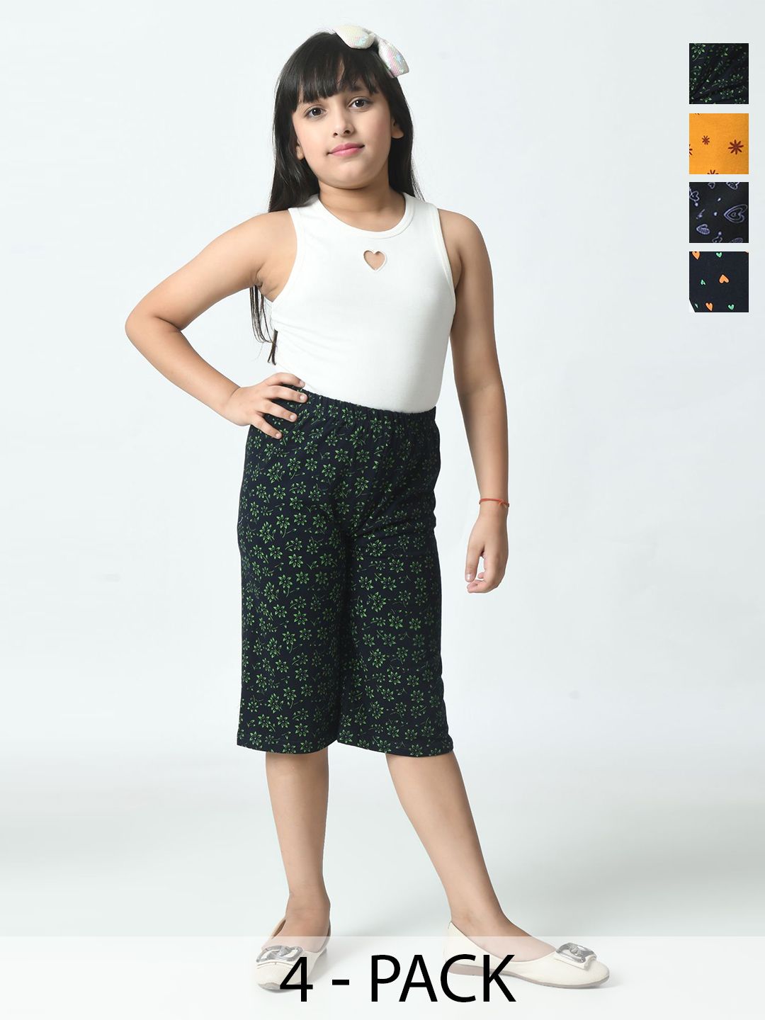 BAESD Girls Pack Of 4 Printed Capris-picture-34