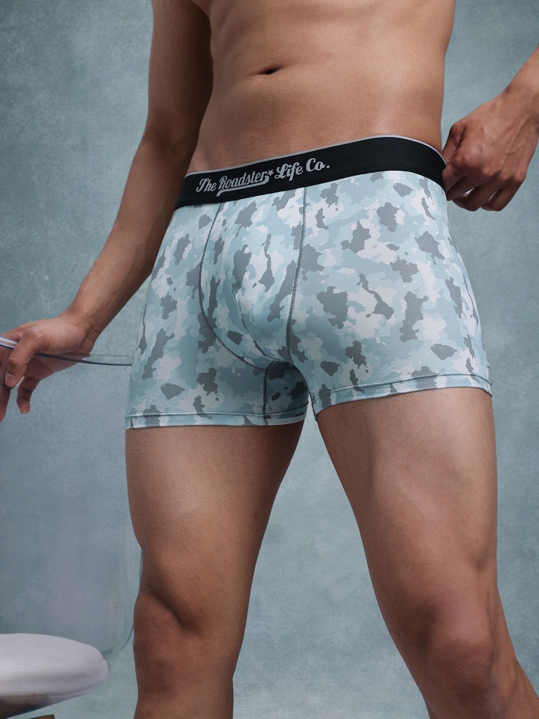 The Roadster Lifestyle Co. Men Blue Printed Ultrasoft Stretchable Trunk-picture-49