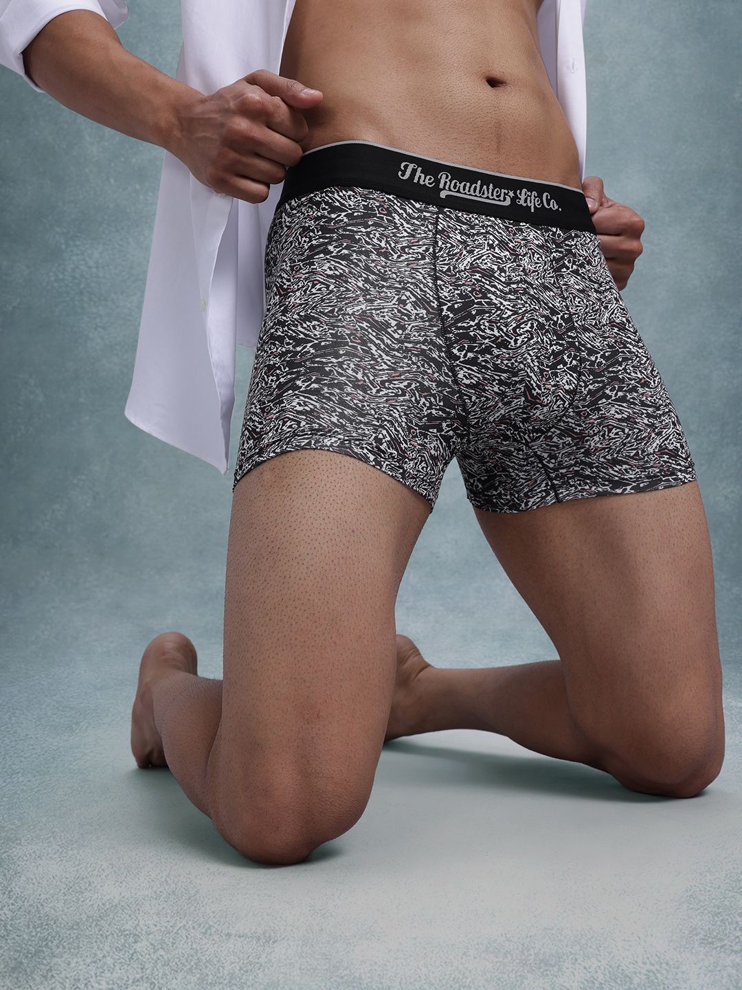 The Roadster Lifestyle Co. Men Black Printed Ultrasoft Stretchable Trunk-picture-44