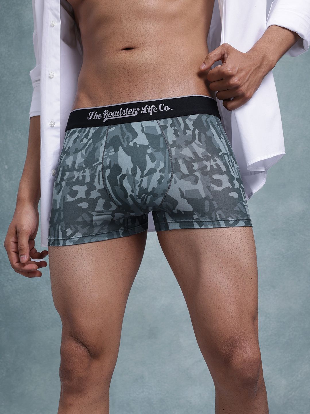 The Roadster Lifestyle Co. Men Grey Printed Ultrasoft Stretchable Trunk-picture-58