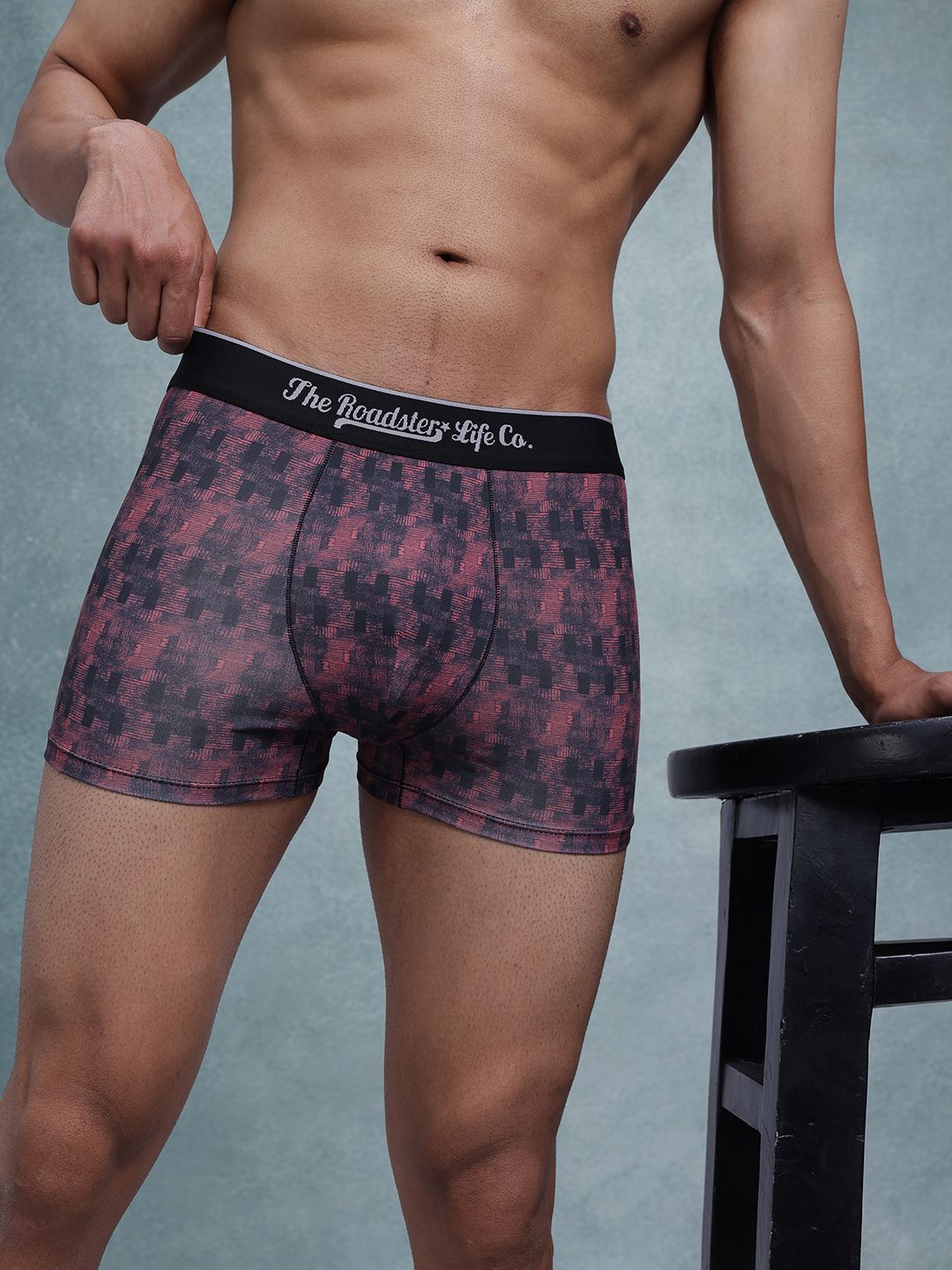 The Roadster Lifestyle Co. Men Red Printed Ultrasoft Stretchable Trunk-picture-54