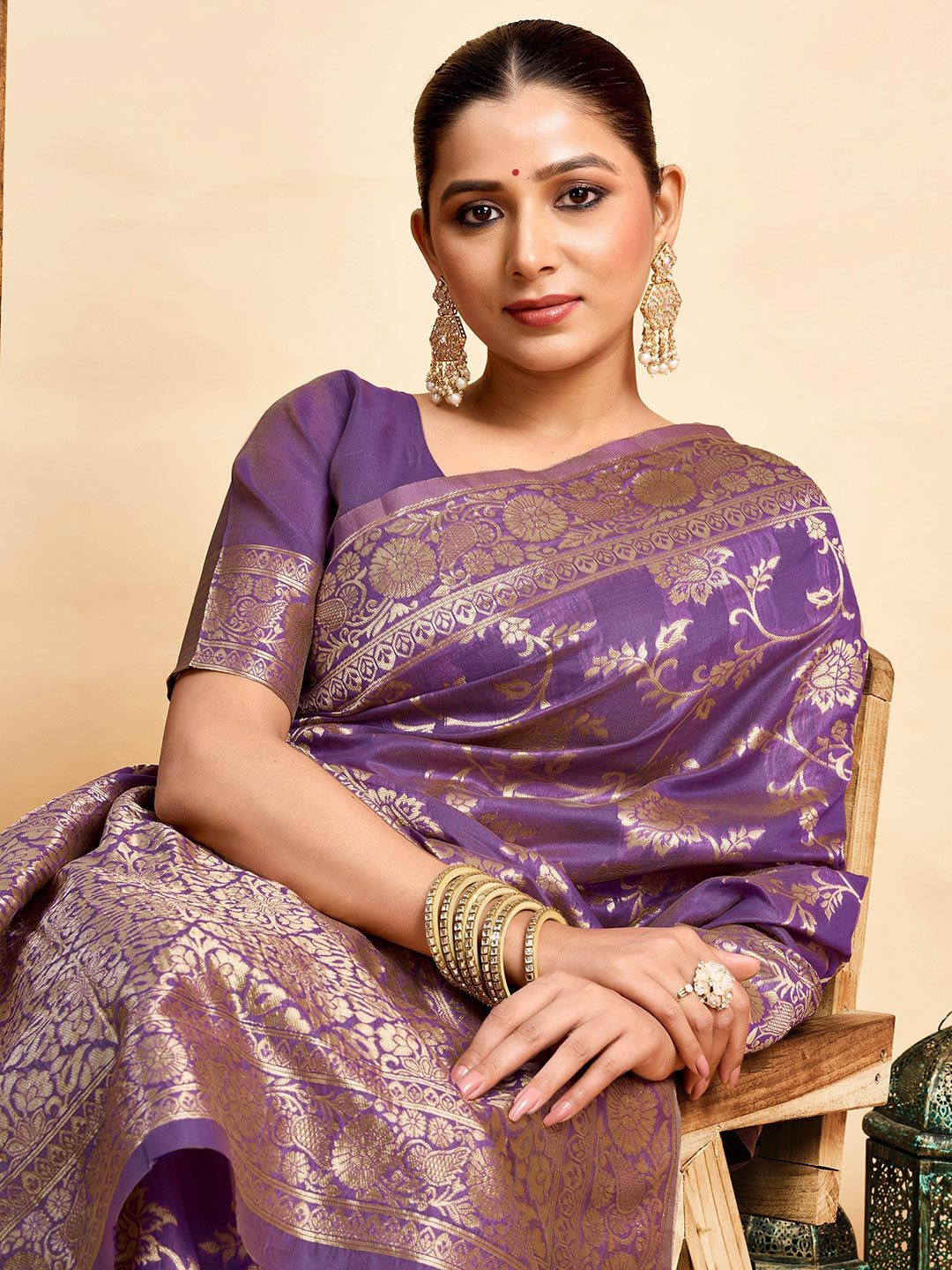 KALINI Woven Design Zari Silk Blend Paithani Saree-picture-32