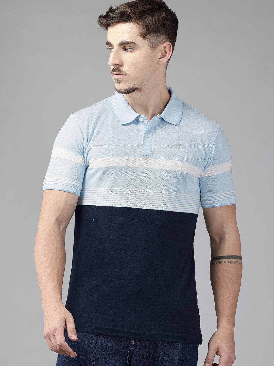 Park Avenue Striped Polo Collar T-shirt-picture-28