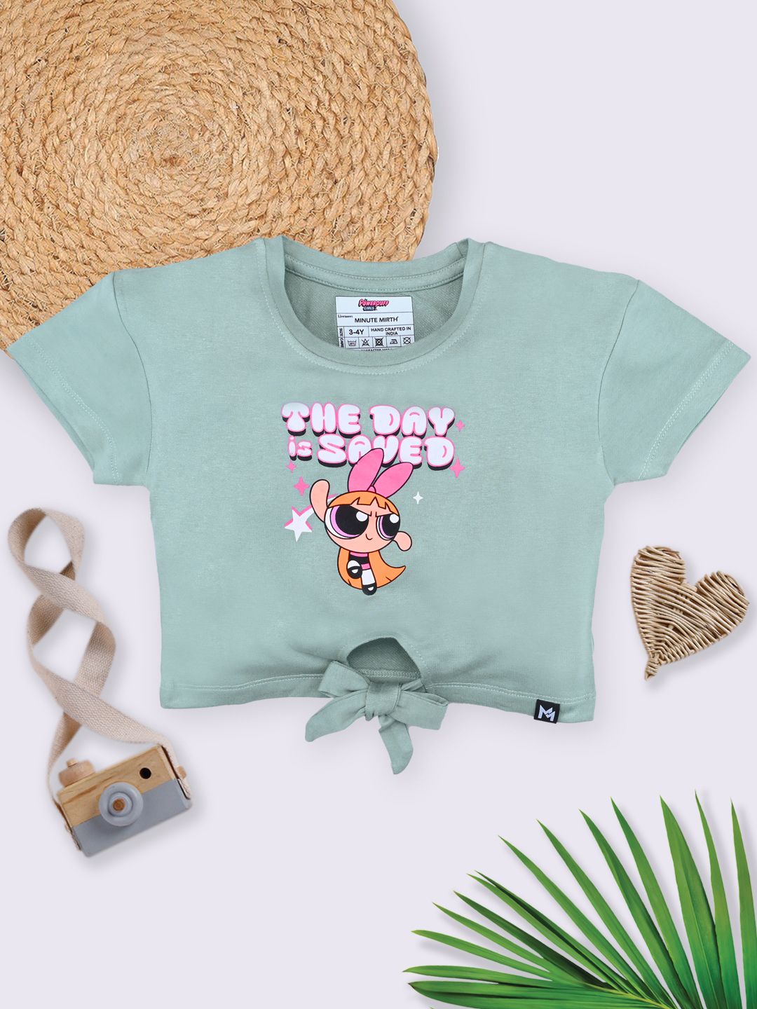 YK X Minute Mirth Girls Powerpuff Girls Printed Crop Top-picture-41