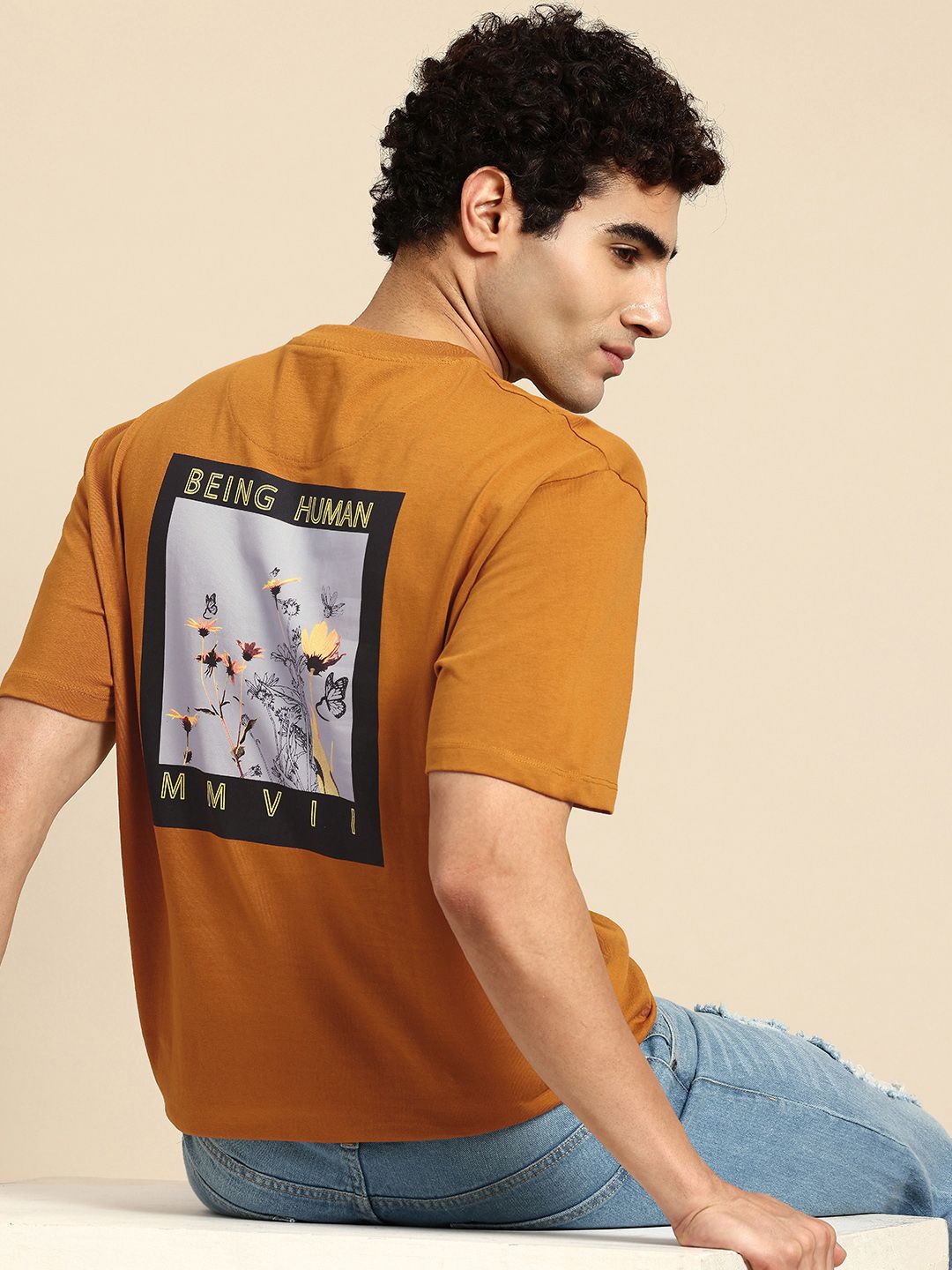 Being Human Graphic Printed Drop-Shoulder Sleeves Pure Cotton Easy Fit T-shirt-picture-33