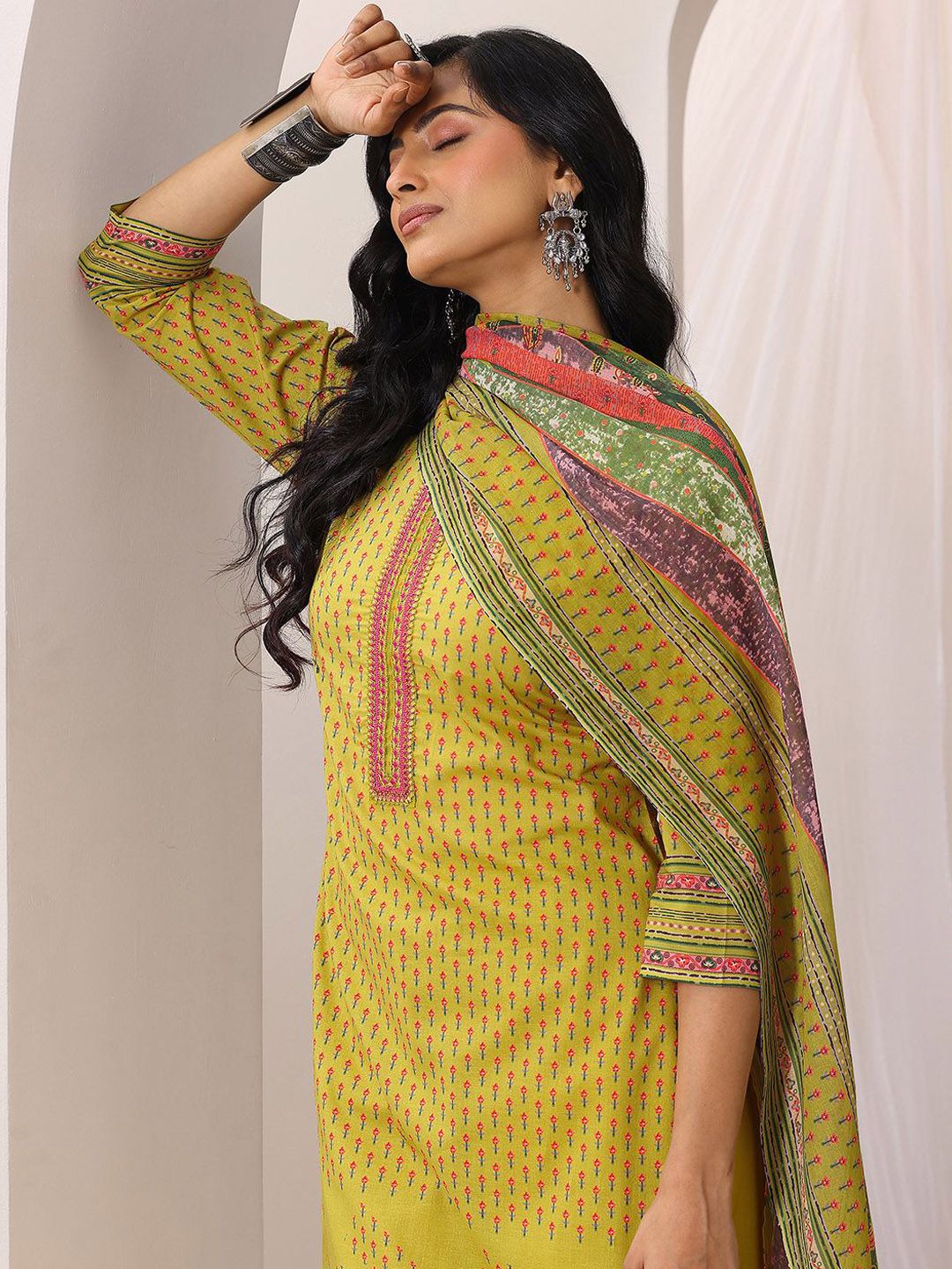 Libas Women Floral Printed Regular Kurta with Trousers & With Dupatta-picture-21