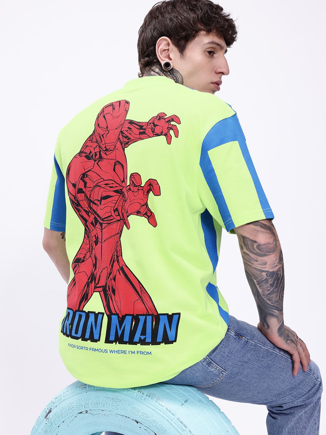 Kook N Keech Marvel Iron Man Printed Polo Collar T-shirt-picture-13