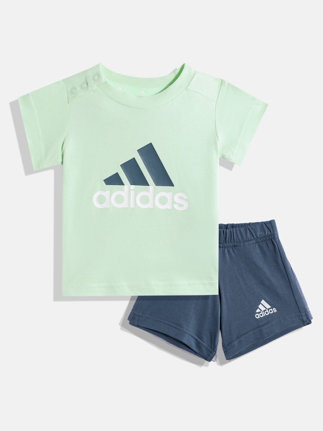 ADIDAS Boys Big Logo Printed Organic Cotton T-shirt with Shorts