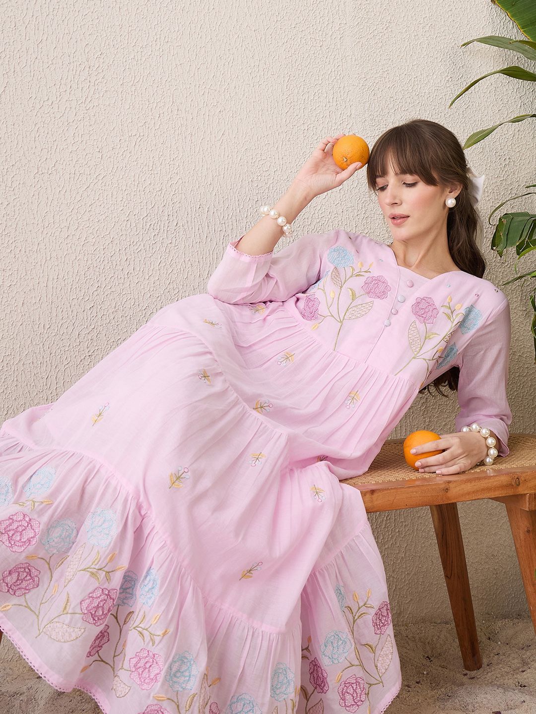 Indo Era Women Floral Embroidered Thread Work Floral Anarkali Kurta-picture-26
