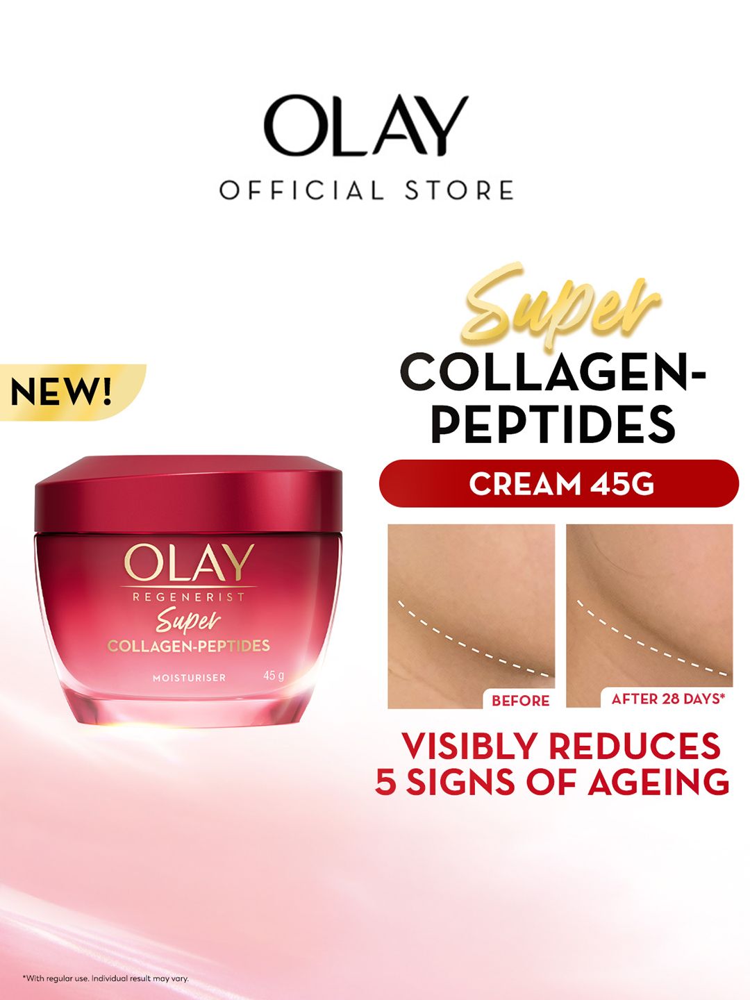 Olay Super Collagen Peptides Moisturizer for Lifted Skin to Reduce 5 Signs of Ageing - 45g-picture-25