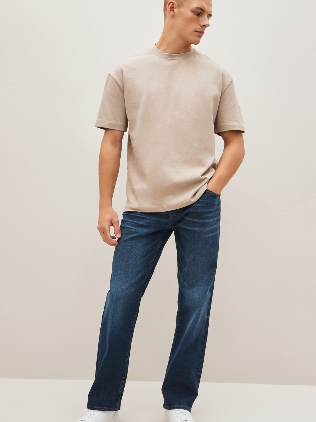 Buy NEXT Men Straight Fit Mid Rise Light Fade Stretchable Jeans - Jeans ...