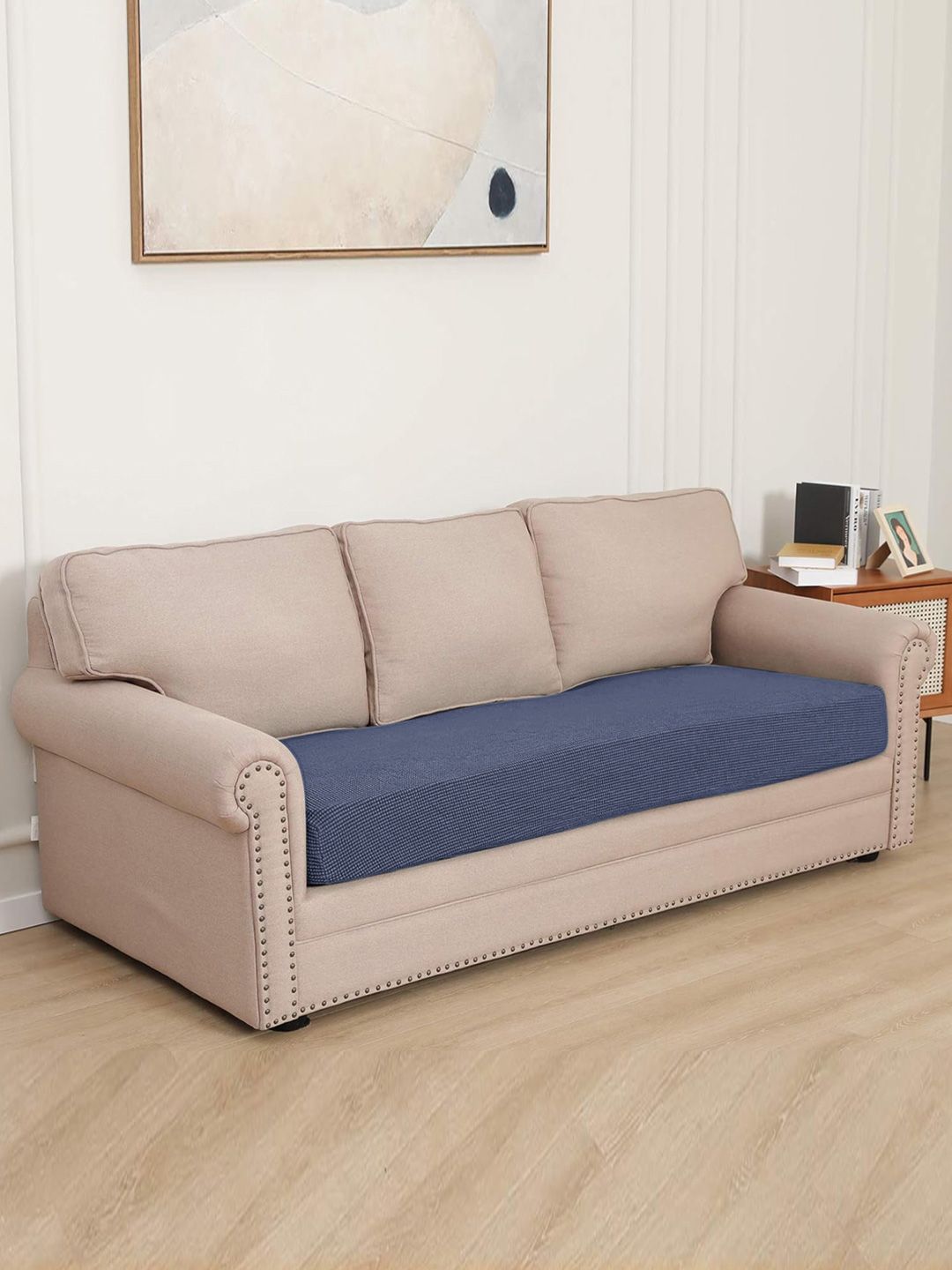 HOKIPO Grey Jacquard 3 Seater Sofa Seat Cushion Cover-picture-12