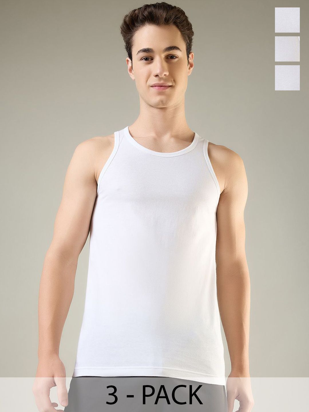 Men Pack of 3 Solid Pure Cotton Innerwear Vest-image-28