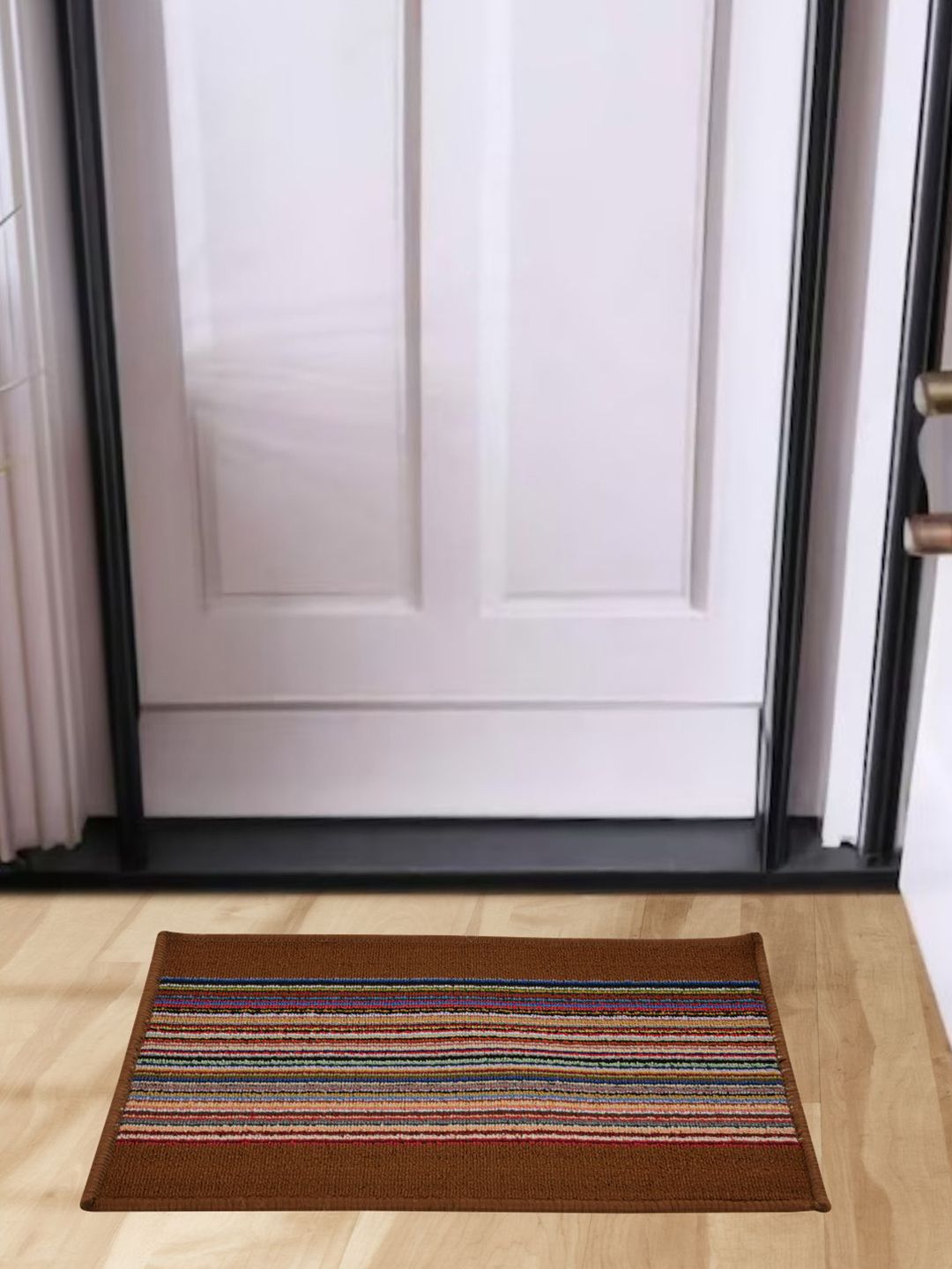 DREAM WEAVERZ Brown & Blue Striped Anti Skid Doormats-picture-37