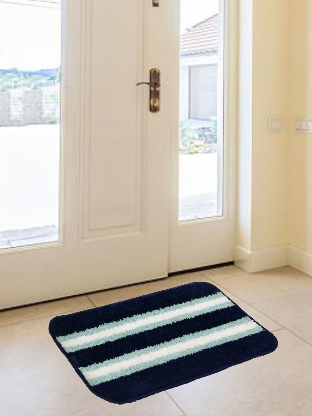 DREAM WEAVERZ Blue & Navy Blue Anti Skid Doormat-picture-20