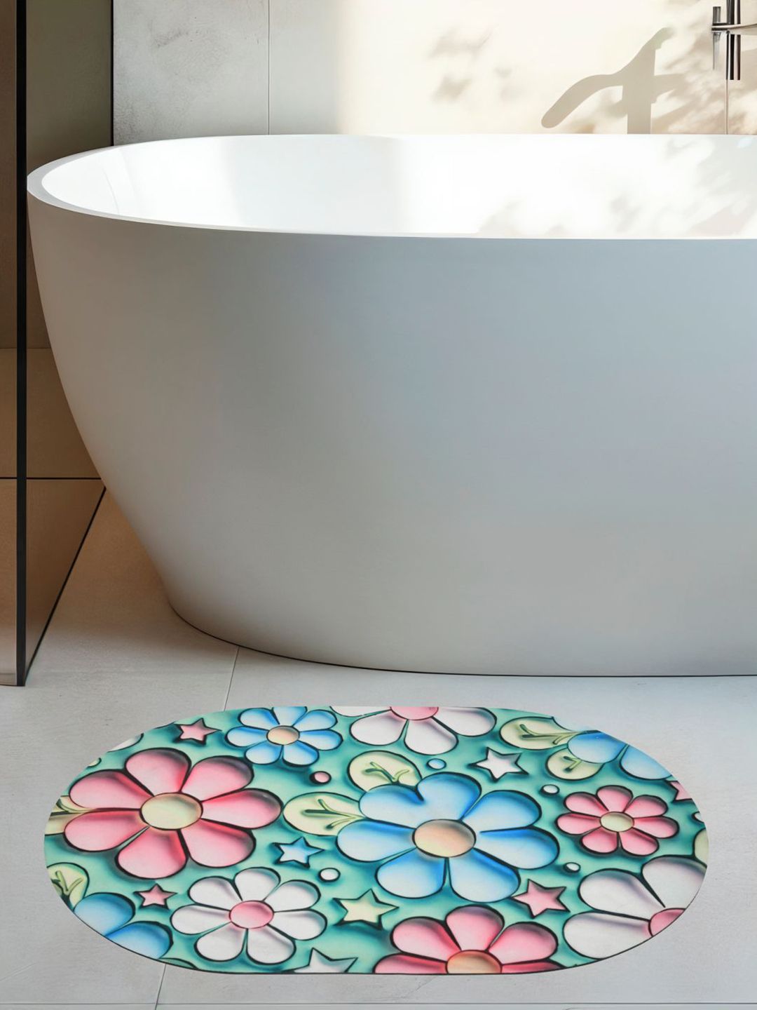 DREAM WEAVERZ Green 300 GSM Super Absorbent Bath Rugs-image-44