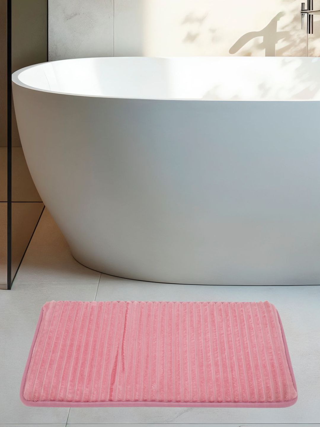 DREAM WEAVERZ Pink 300 GSM Anti-Slip Bath Rugs-picture-9