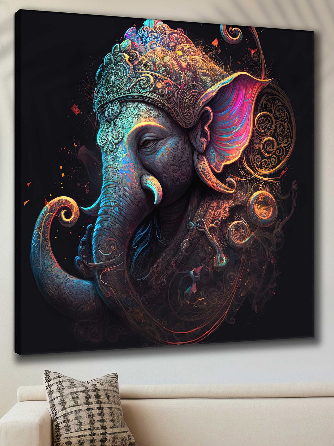 Myntra Elegant Homes Blue & Pink 1 Piece Canvas Religious Wall Art-picture-23