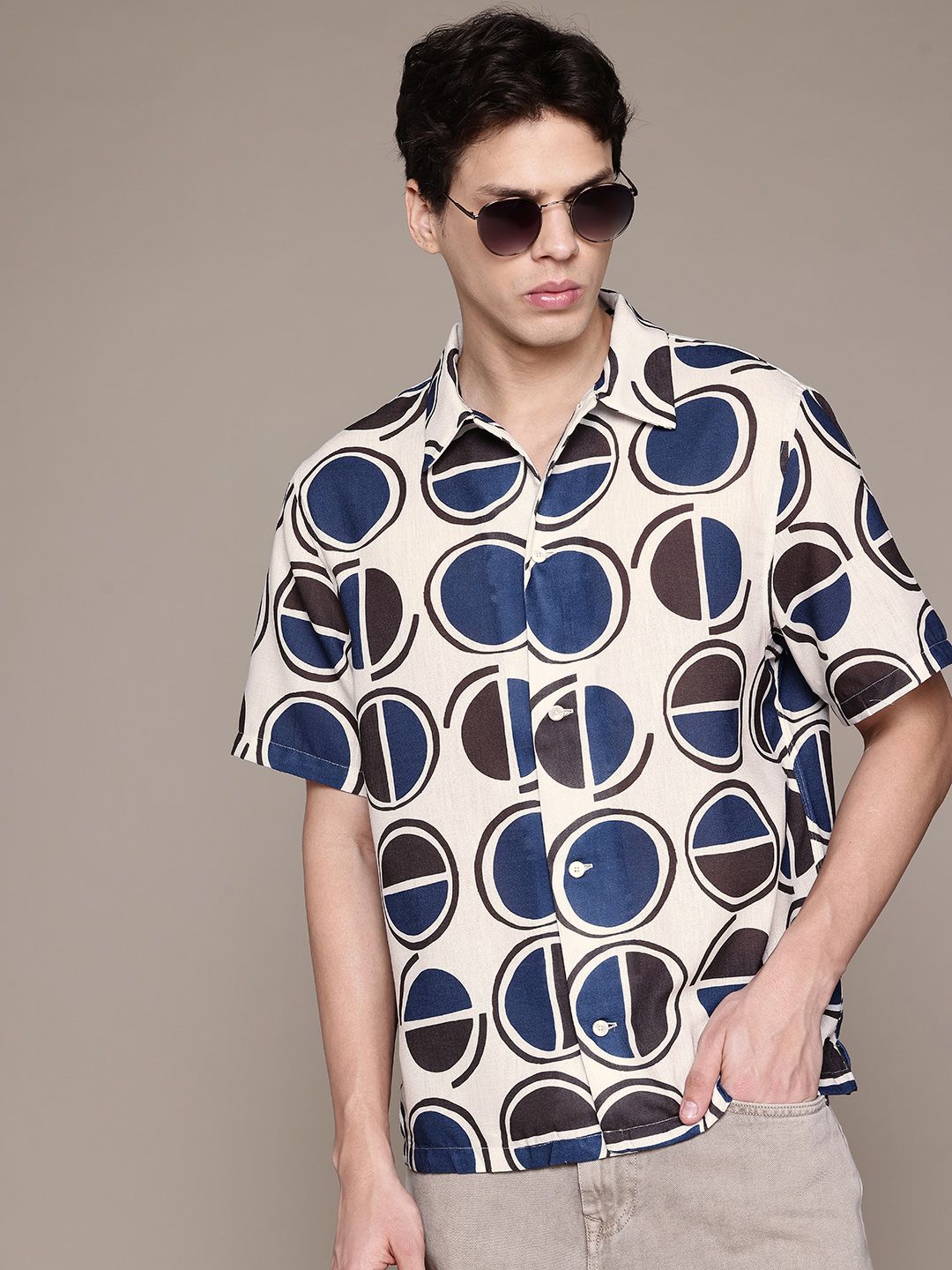 MANGO MAN Geometric Printed Regular Fit Shirt-picture-28