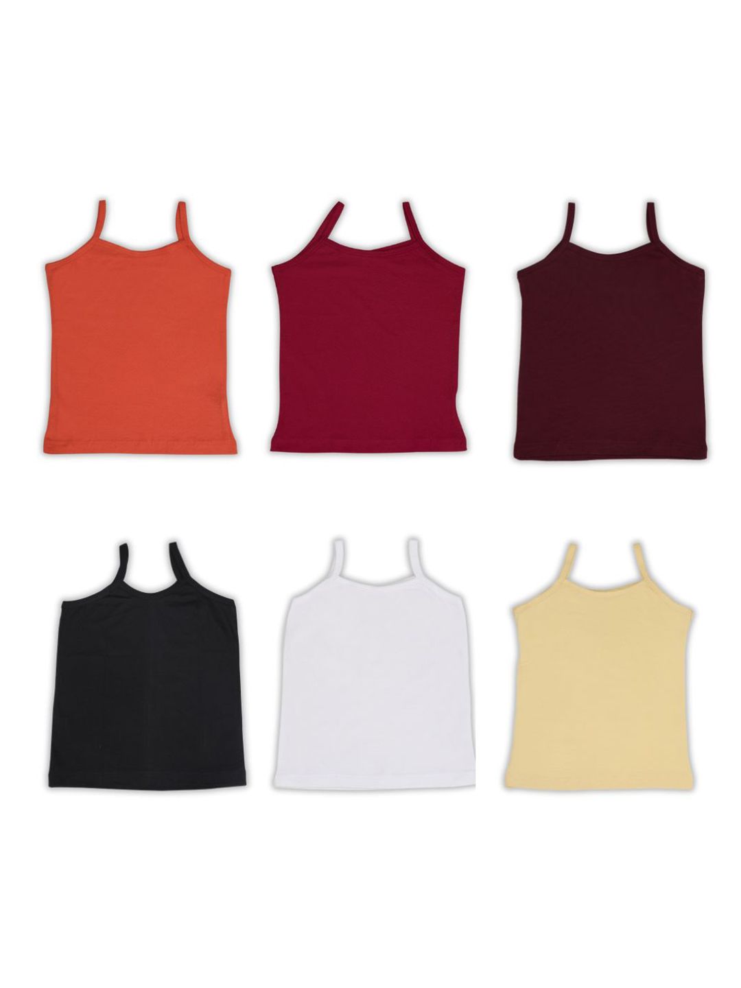 Aimly Infant Girls Pack Of 6 Cotton Camisoles-picture-30
