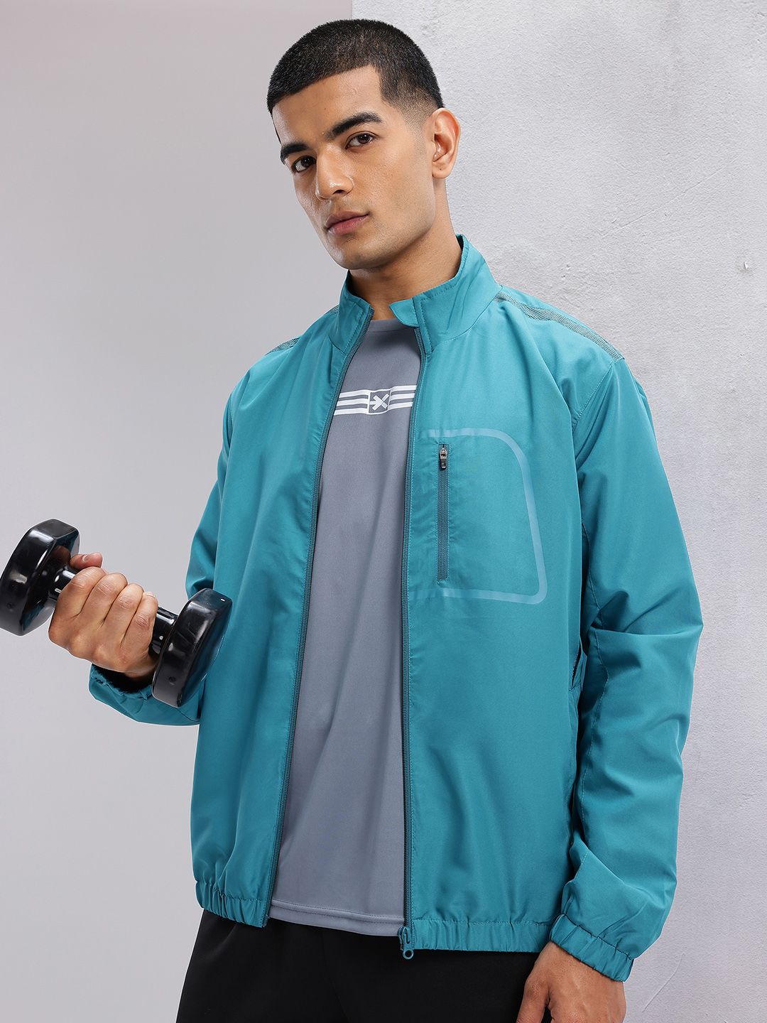 HRX by Hrithik Roshan Mock Collar Rapid-Dry Regular Fit Training Jacket-picture-23