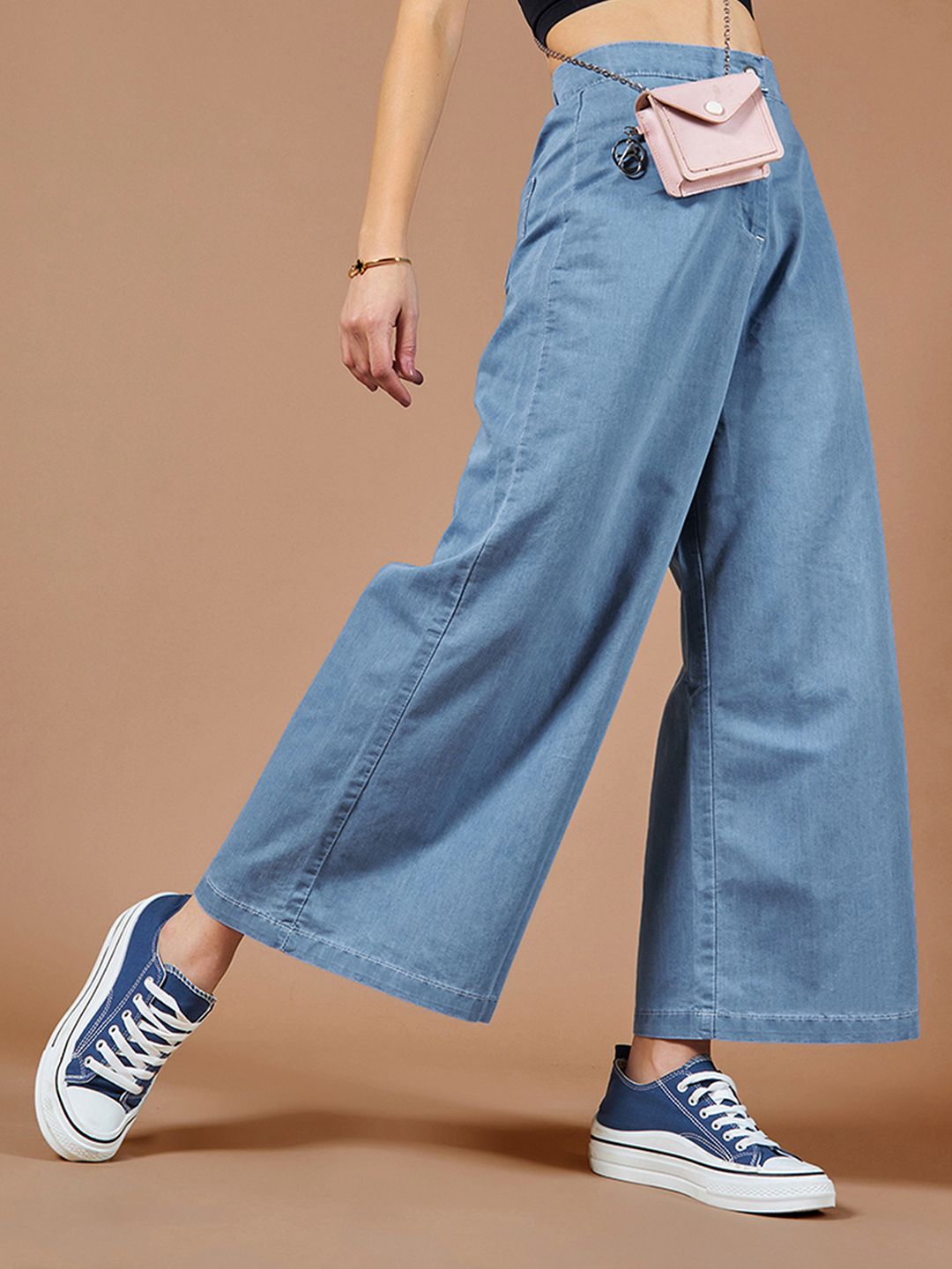 The Roadster Lifestyle Co High-Rise Stretchable Wide Leg Jeans