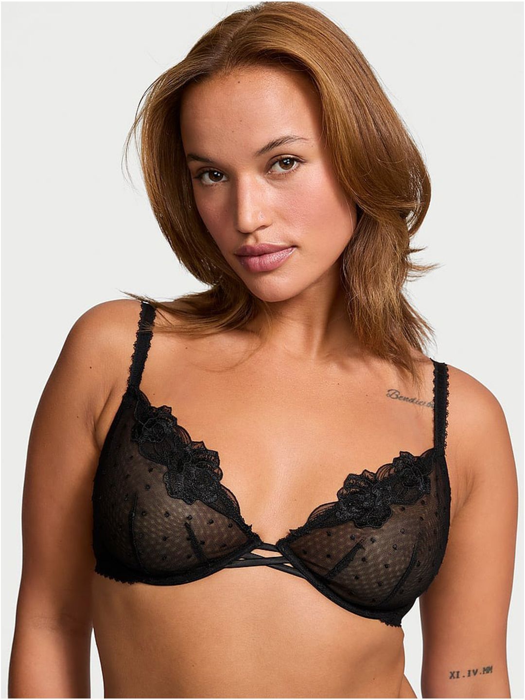 Victoria's Secret Floral Lace Medium Coverage Non Padded Underwired Everyday Bra-picture-38