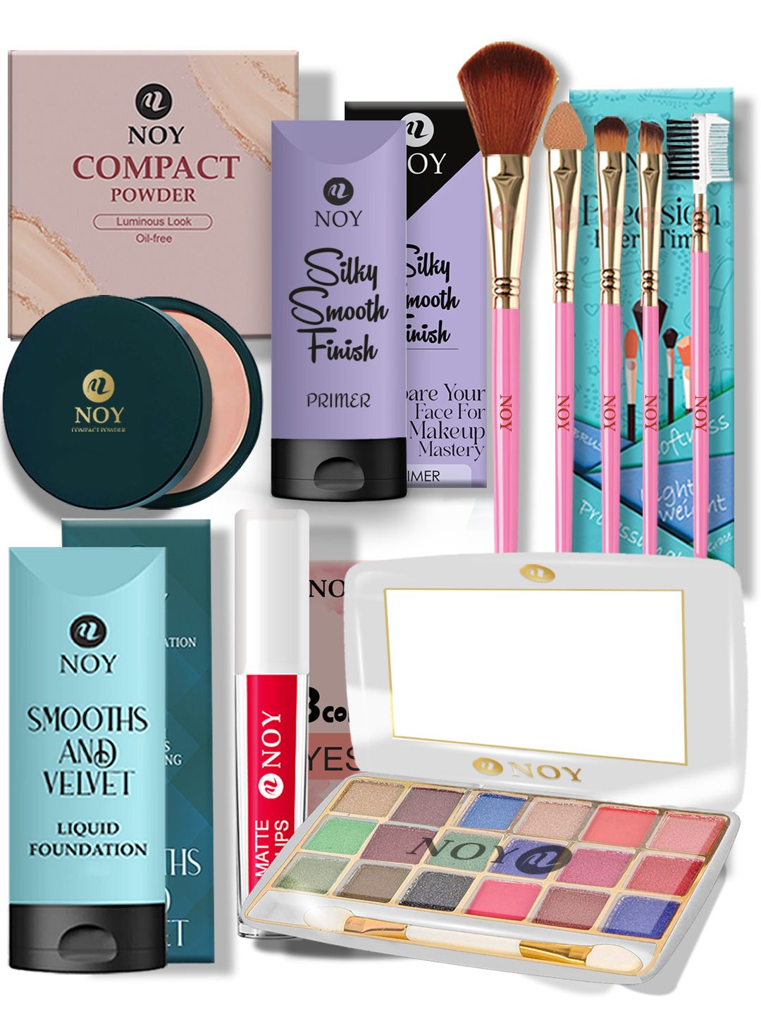 NOY Set Of 10 Compact, Lipstick, Primer, Lipstick & Eyeshadow Makeup Combo-picture-38