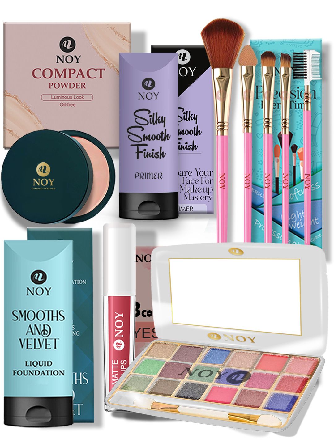 NOY Set Of 10 Compact, Lipstick, Primer, Lipstick & Eyeshadow Makeup Combo-picture-29