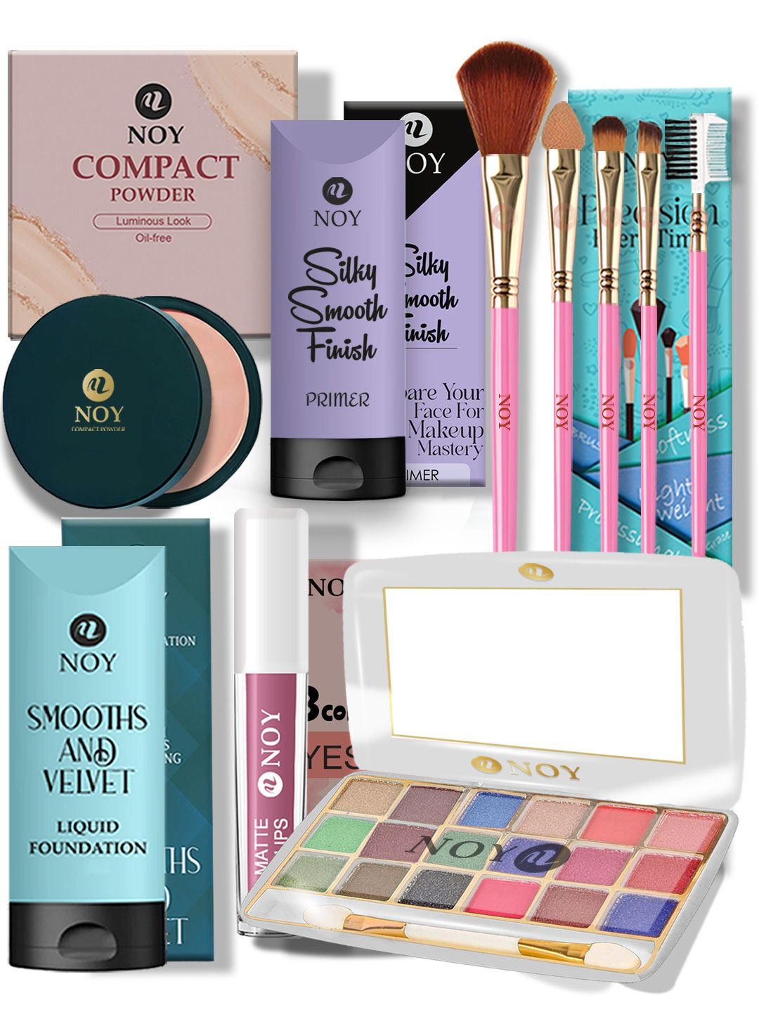NOY Set Of 10 Compact, Lipstick, Primer, Lipstick & Eyeshadow Makeup Combo-picture-28