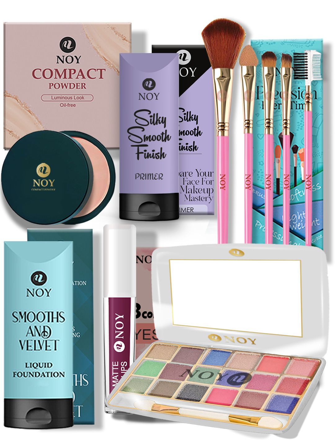 NOY Set Of 10 Compact, Lipstick, Primer, Lipstick & Eyeshadow Makeup Combo-picture-37