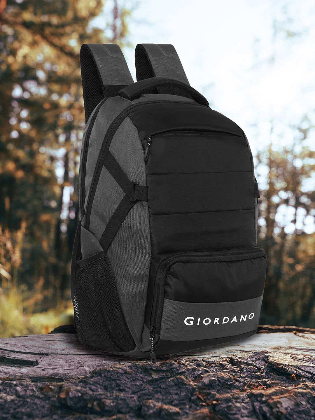 GIORDANO Unisex Colourblocked 24 to 30 Litres Laptop Backpack with Compression Straps-picture-12