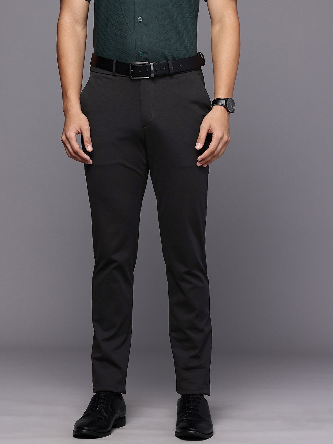 Louis Philippe Men Slim Tapered Fit Formal Trousers-picture-20