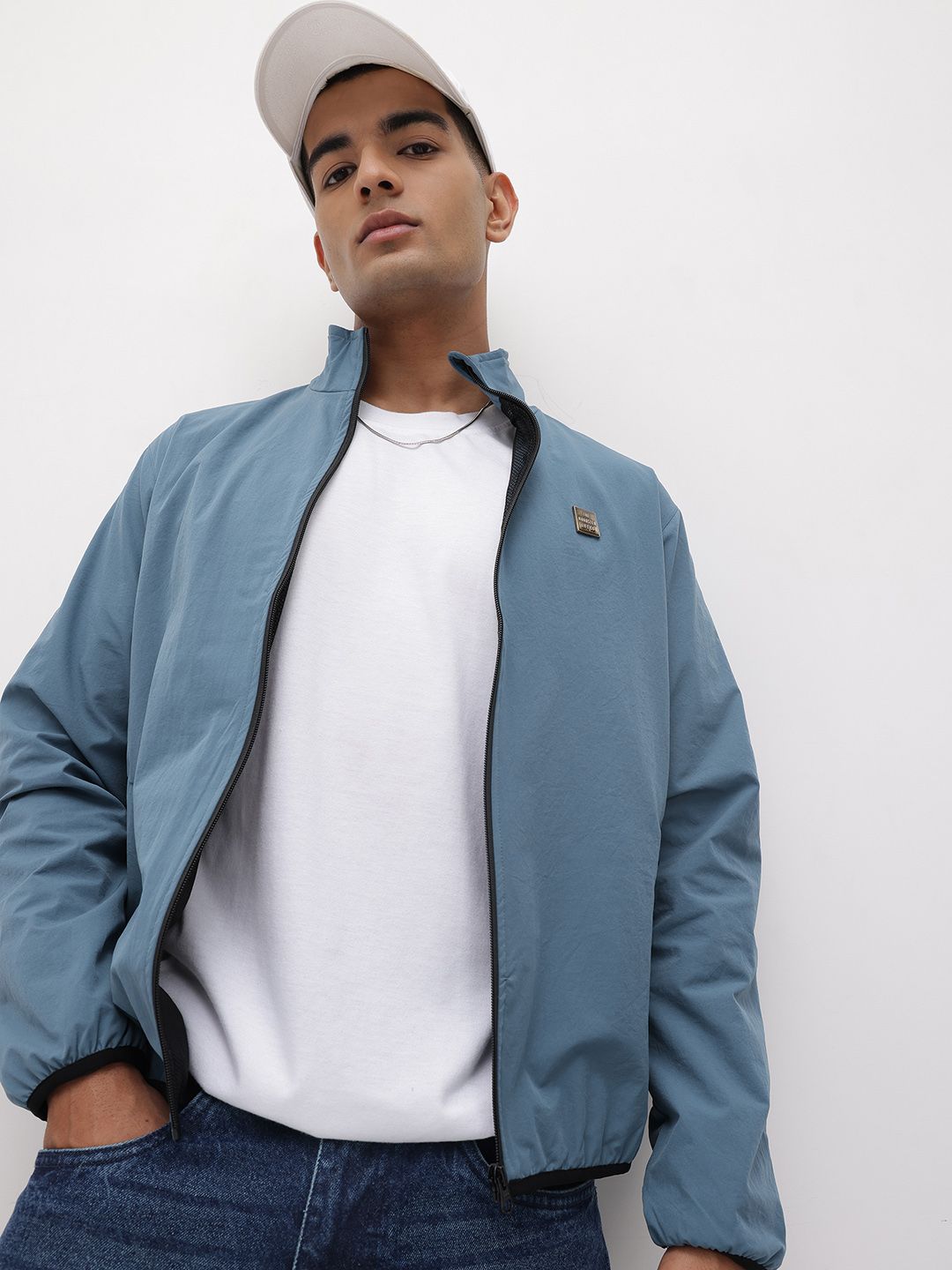 The Roadster Life Co Mock Collar Bomber Jacket-image-11