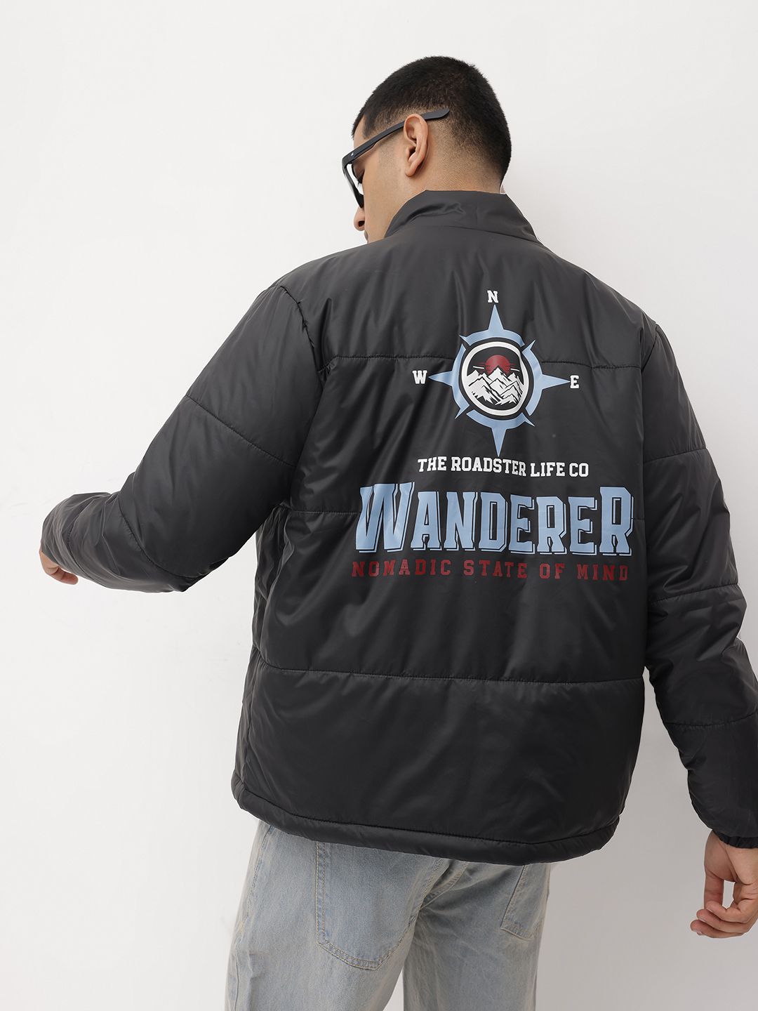 The Roadster Life Co. Printed Mock Collar Padded Jacket-picture-26