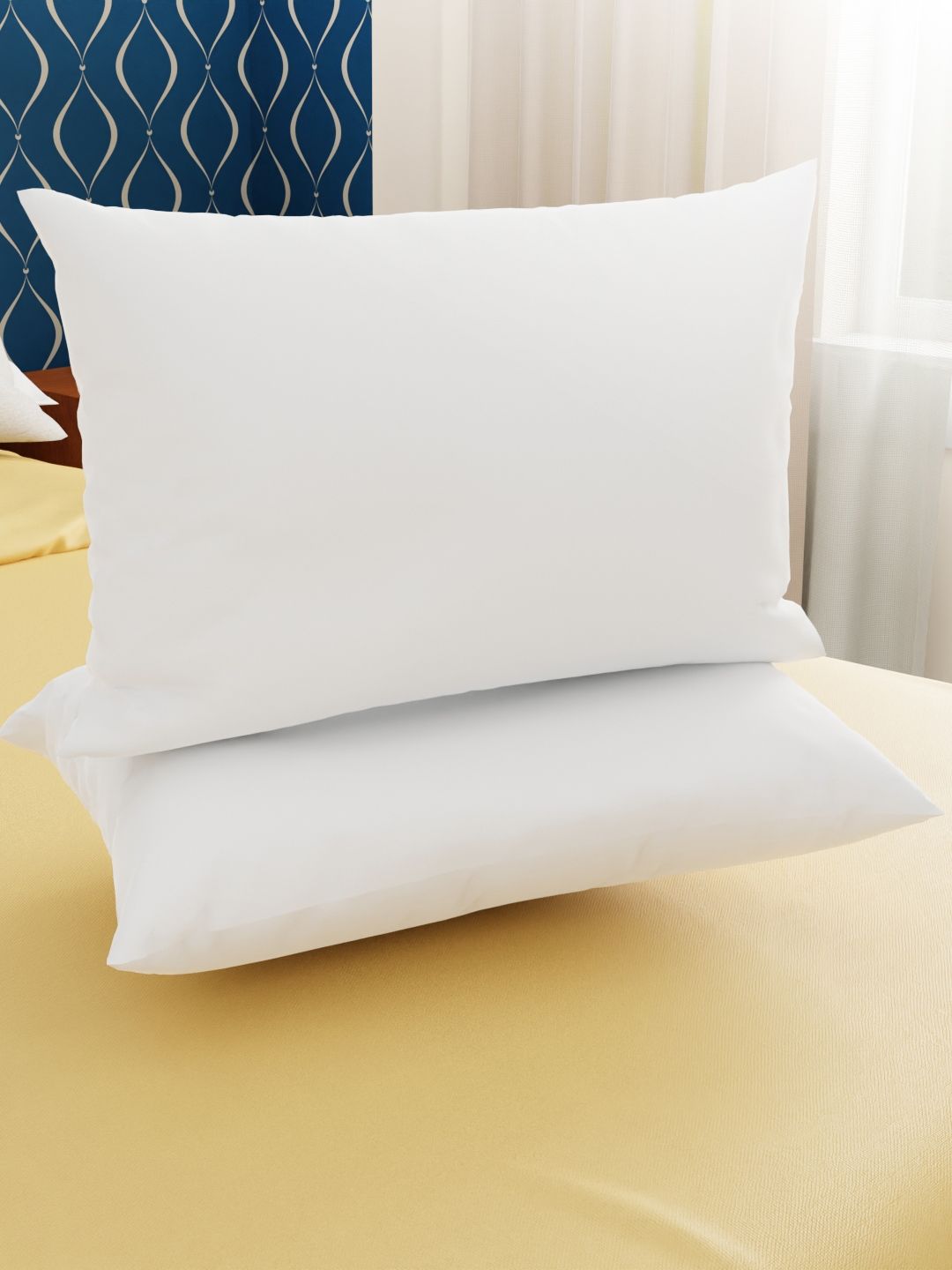 MAXNAP Sleep Support White Set of 2 Fibre Filled Polyester Sleep Pillow-image-9